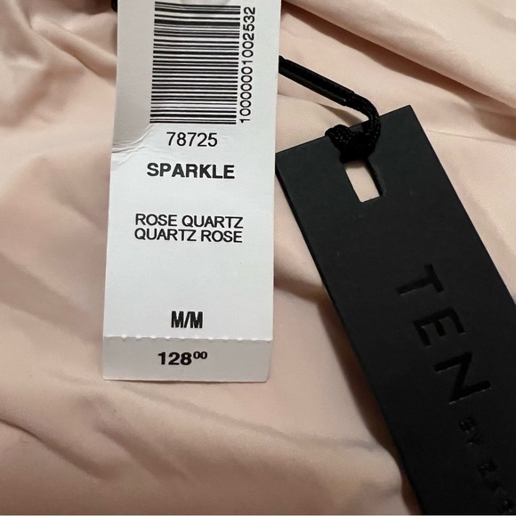 NWT ARITZIA TEN by BABATON Sparkle Cocktail Dress Rose Quartz Dusty Pink Ruched - Picture 14 of 16